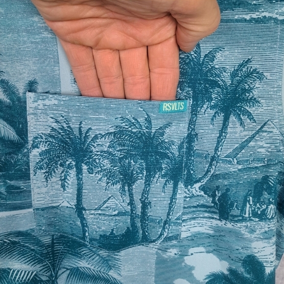 NWOT RSVLTS Men's 2XL Litho Palms Kunuflex All Over Print Short Sleeve - Picture 7 of 10